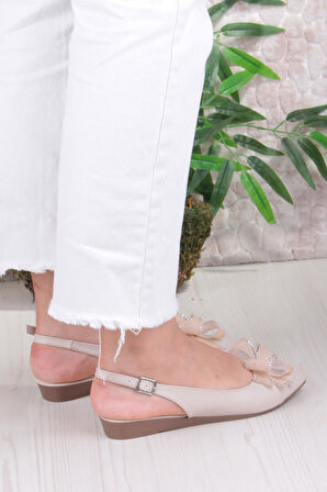 Fort 7030 Ceyn Taş Fiyank Detaylı Arkası Açık Kadın Babet