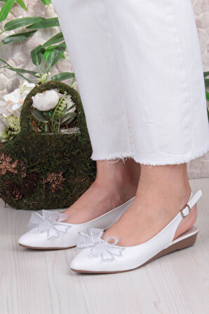 Fort 7030 Ceyn Taş Fiyank Detaylı Arkası Açık Kadın Babet