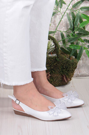 Fort 7030 Ceyn Taş Fiyank Detaylı Arkası Açık Kadın Babet