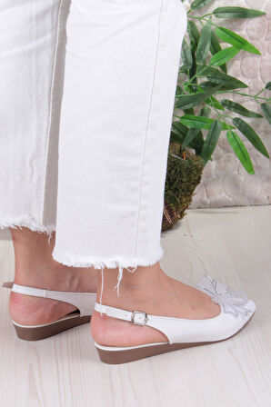 Fort 7030 Ceyn Taş Fiyank Detaylı Arkası Açık Kadın Babet