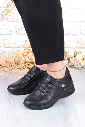 Mehmet Mete 7313 Rahat Esnek Kaymaz Taban Hakiki Deri Kadın Ayakkabı