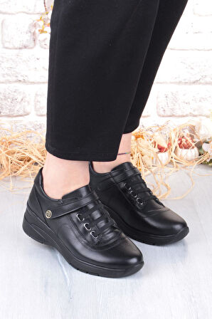 Mehmet Mete 7313 Rahat Esnek Kaymaz Taban Hakiki Deri Kadın Ayakkabı