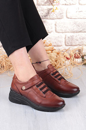 Mehmet Mete 7313 Rahat Esnek Kaymaz Taban Hakiki Deri Kadın Ayakkabı