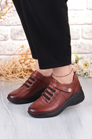 Mehmet Mete 7313 Rahat Esnek Kaymaz Taban Hakiki Deri Kadın Ayakkabı