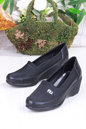 Fort Nfx 42017 Siyah Hafif Rahat Dolgu Taban Şık Kadın Günlük Ayakkabı