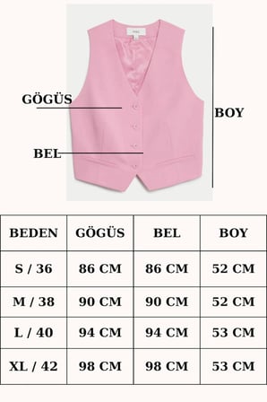 Kadın Fuşya V Yaka Düğmeli Dokuma Yelek