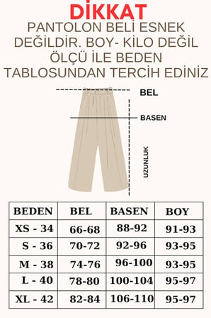 Premium Kalite Tok Kumaş Kemerli Kahverengi Havuç Pantolon
