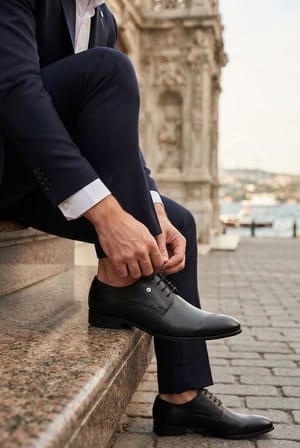 Fort 57013 Siyah Cilt Damat Ayakkabısı Takım Ayakkabısı Erkek Ayakkabı