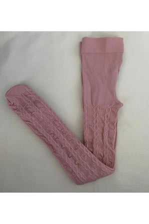 Açık Pembe Rengi Kız Çocuk Pamuklu Desenli Karina 180 Den Külotlu Çorap ( KİDS KİLOTLU ÇORAP )