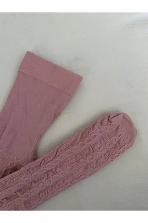 Açık Pembe Rengi Kız Çocuk Pamuklu Desenli Karina 180 Den Külotlu Çorap ( KİDS KİLOTLU ÇORAP )