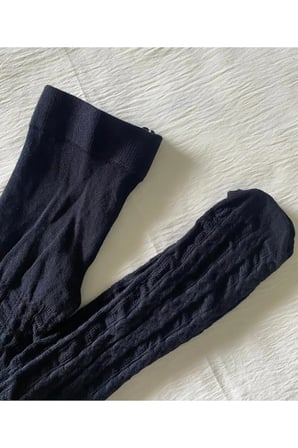 Siyah Rengi Kız Çocuk Pamuklu Desenli Karina 180 Den Külotlu Çorap ( KİDS KİLOTLU ÇORAP )