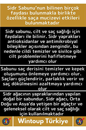 Özel %100 Doğal Bitkisel Güzel Kokulu El Yüz Saç Vücut Cilt Orijinal Sidr Sabunu 120 Gram 5 Adet