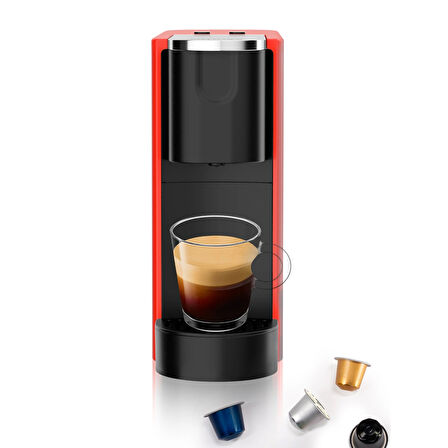 Ox-pro Kırmızı Espresso Kapsül Kahve Makinesi