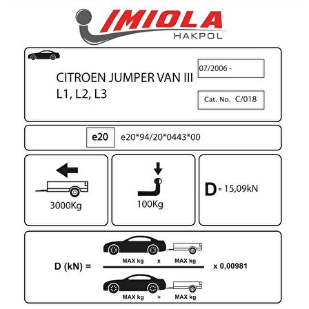 Hakpol - Citroen Jumper 3 Van L1,L2,L3 2006 ve Sonrası Çeki Demiri