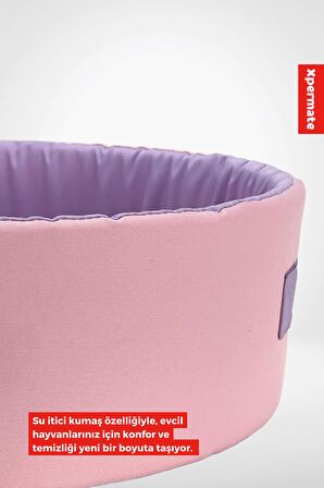 XPERMATE Sünger Simit Küçük Irk Köpek Yatağı Ve Kedi Yatağı 45 Cm Pembe Lila