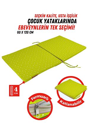 Katlanır Sünger Yatak, Katlanır Yer Minderi, Çocuk Yer Minderi, Beşik Süngeri 60x120 Yeşil