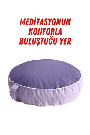 İç ve Dış Mekan Meditasyon Minderi, Su itici Kumaş, Fermuarlı Yoga Minderi UV Güneş Dayanımı 60x15 cm Mor-Lila