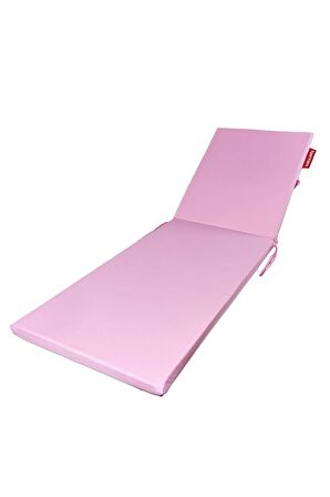 XPERMATE Fermuarlı Şezlong Minderi Su Geçirmez Kumaş Katlanır Şezlong Minderi Katlanabilir Plaj Minderi 60x180x5Pembe