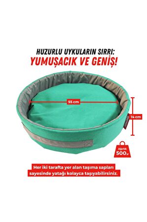 Sünger Simit Köpek Yuvası Küçük Irk Köpek Yatağı Ve Kedi Yatağı 55 Cm Turkuaz Antrasit