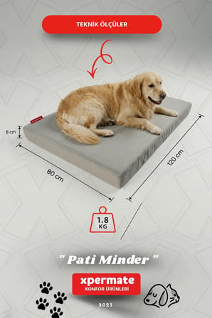 Büyük Irk Köpek Yatağı Fermuarlı Yıkanabilir Su İtici Evcil Hayvan Yatağı Pati Minder 80x120 cm