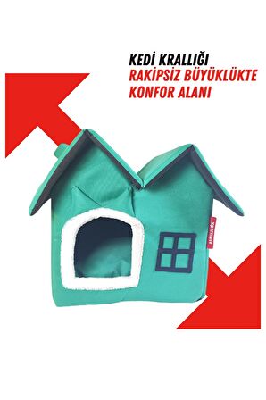 XPERMATE Pet Villa Kedi Evi Kedi Villası Kedi Kulübesi Kedi Evleri  Turkuaz