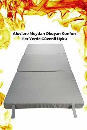 XPERMATE MaxiSafe Pro Şantiye Yatağı 80x180x8 cm Fermuarlı İşçi Yatağı Sünger Yatak Antrasit