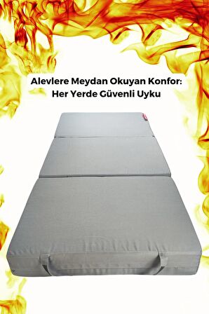 XPERMATE MaxiSafe Pro Şantiye Yatağı 80x180x14 cm Fermuarlı İşçi Yatağı Sünger Yatak Antrasit