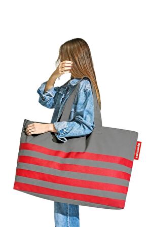 XPERMATE Mega Tote Çanta - Su İtici Plaj Çantası Günlük Omuz Çantası ve Kol Çantası The Tote Bag Antrasit