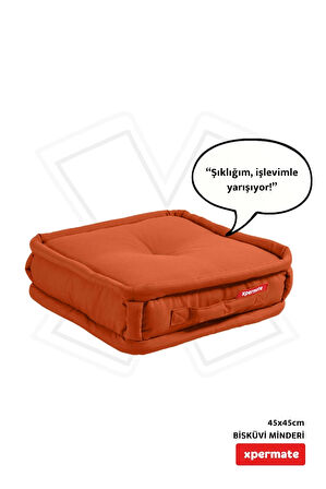 XPERMATE Bisküvi Minder Petek Önü Palet Üstü Minderi Fransız Minder Bank ve Bahçe Minderi 45x45x14 cm Kiremit