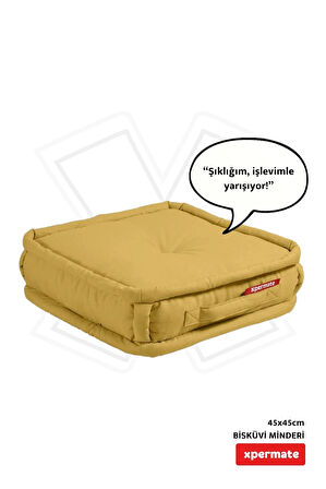 XPERMATE Bisküvi Minder Petek Önü Palet Üstü Minderi Fransız Minder Bank ve Bahçe Minderi 45x45x14 cm Hardal