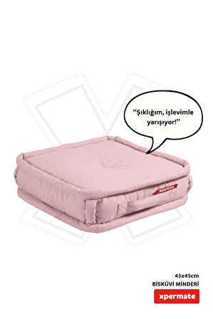 XPERMATE Bisküvi Minder Petek Önü Palet Üstü Minderi Fransız Minder Bank ve Bahçe Minderi 45x45x14 cm Pembe