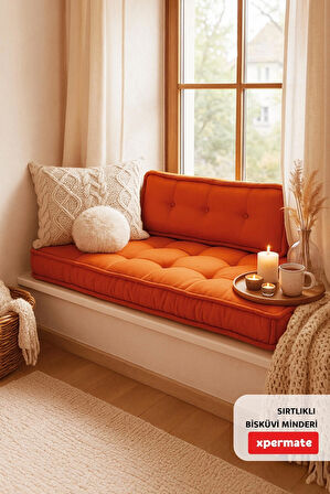 XPERMATE Bisküvi Minder Petek Önü Palet Üstü Minderi Fransız Minder Bank ve Bahçe Minderi 60X120x14 cm Mavi