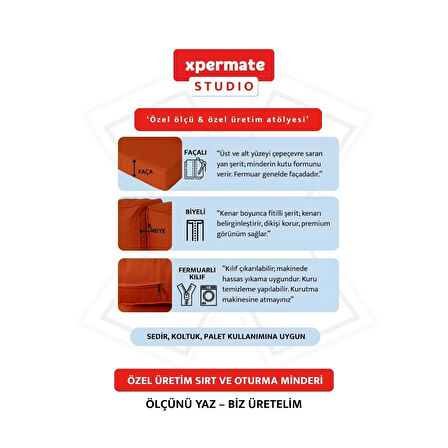 Özel Ölçü Palet Minderi Bahçe İç Ve Dış Mekan Minder Koltuk Minder 40x150 45x155 50x160