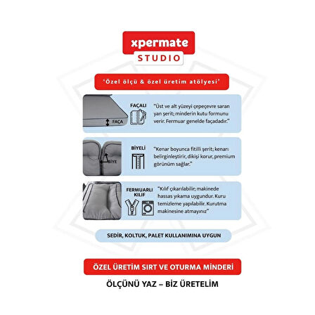 Özel Ölçü Palet Minderi Bahçe İç Ve Dış Mekan Minder Koltuk Minder 40x150 45x155 50x160