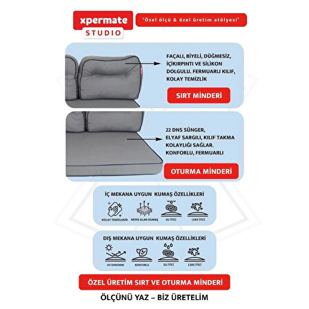 Özel Ölçü Palet Minderi Bahçe İç Ve Dış Mekan Minder Koltuk Minder 40x150 45x155 50x160