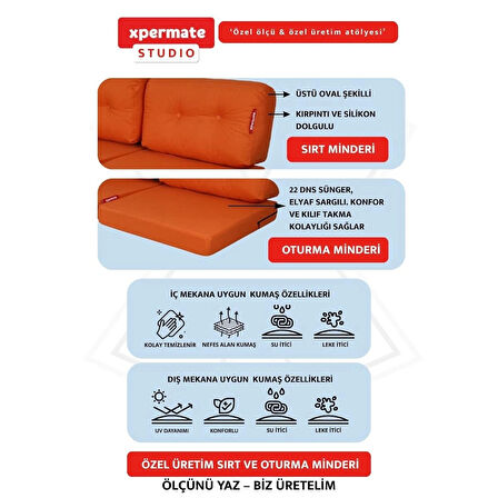 Özel Ölçü Palet Minderi Bahçe İç Ve Dış Mekan Minder Koltuk Minder 40x150 45x155 50x160