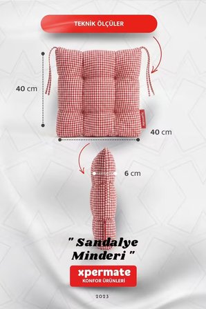 Pötikareli Sandalye Minderi 40x40 Pofidik Piknik Minderi