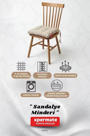 Pötikareli Sandalye Minderi 40x40 Pofidik Piknik Minderi