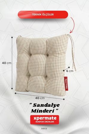 Pötikareli Sandalye Minderi 40x40 Pofidik Piknik Minderi