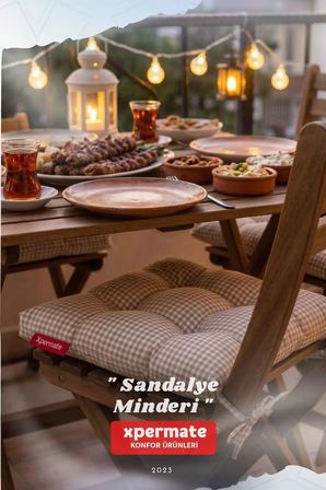 Pötikareli Sandalye Minderi 40x40 Pofidik Piknik Minderi