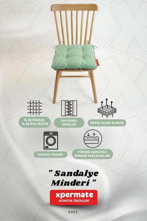 Pötikareli Sandalye Minderi 40x40 Pofidik Piknik Minderi