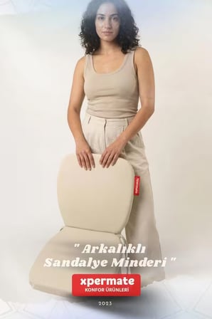 Arkalıklı Sandalye Minderi Oval Bağcıklı Mutfak Bahçe Balkon Minderi