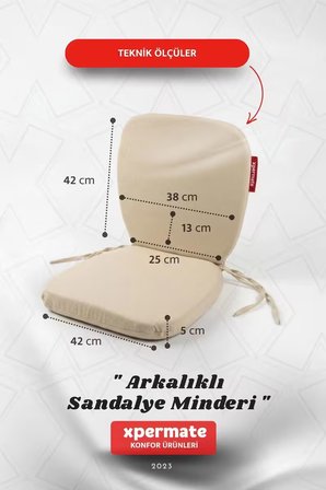 Arkalıklı Sandalye Minderi Oval Bağcıklı Mutfak Bahçe Balkon Minderi