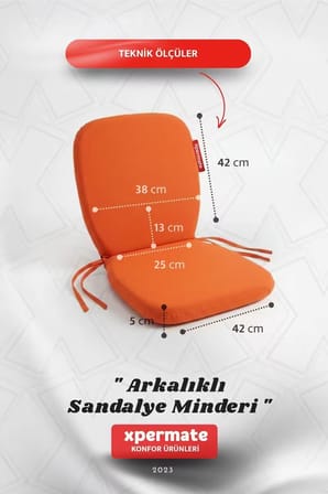 Arkalıklı Sandalye Minderi Oval Bağcıklı Mutfak Bahçe Balkon Minderi