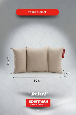Beltri Bel Destek Yastığı Üç Bölümlü Bel Sırt Destek Minderi Yıkanabilir Ofis Araç Koltuk Yastığı