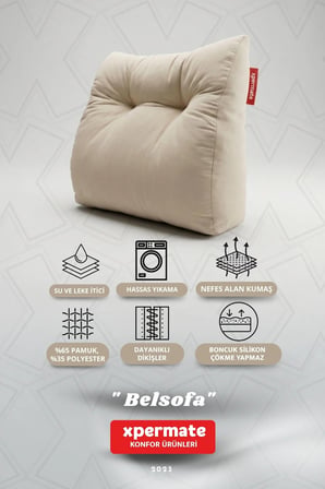 Belsofa Bel ve Sırt Destek Yastığı Kanepe, Berjer, TV ve Oyuncu Koltuğu İçin Sırt Yastığı