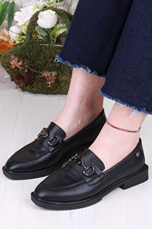 Fort 16215 Cilt Toka Detaylı Rahat Loafer Kadın Ayakkabı