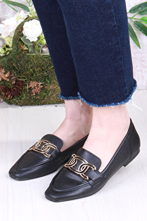 Fort 42307 Toka Detaylı Şık Rahat Kut Burun Kadın Babet