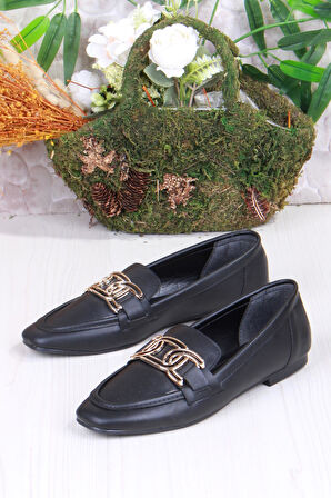 Fort 42307 Toka Detaylı Şık Rahat Kut Burun Kadın Babet