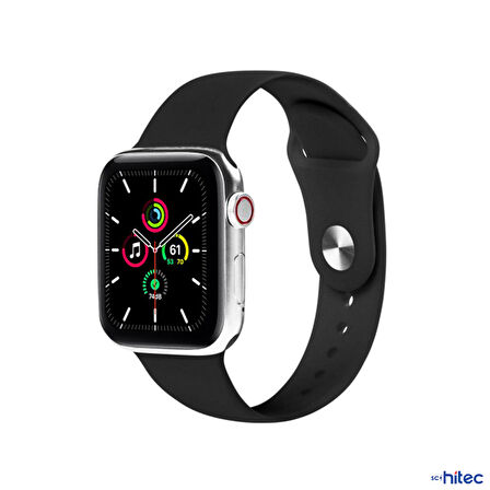 Global 42-49mm Yeni Nesil Apple Uyumlu Akıllı Saat Kordonu Silikon Siyah